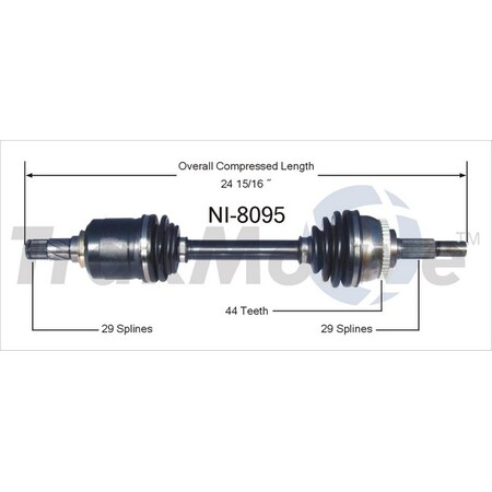 Surtrack Axle Cv Axle Shaft, Ni-8095 NI-8095